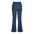 thumbnail image 7 of yueewhu Women's Corduroy Flare Pants Elastic Waist Bell Bottom Trousers 2026 Fall Pants (Blue, S), 7 of 7