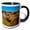 Black/White, variant on 3drose, South Dakota, Wall, Badlands National Park, North American Bison, 11oz Two-tone Red Mug