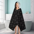 thumbnail image 6 of Black Sun Moon Star Planet Constellation Pattern Hooded Bath Towel，60"x35" for Ages 3 To 12 Kids, Quick Dry Lightweight Soft Microfiber Hood Beach Towel Cover Up for Kids, 6 of 7
