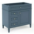 thumbnail image 3 of 36'' Bathroom Vanity without Top Sink, Modern Bathroom Storage Cabinet with 2 Drawers and a Tip-out Drawer, Grey Blue, 3 of 7