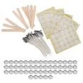 thumbnail image 1 of Mèches de Bougie, 100 Pcs Mèches de Bougie 15cm 100 Pcs Autocollant de Mèche Ensemble de Fabrication de Bougie Performance Inégalée, 1 of 7