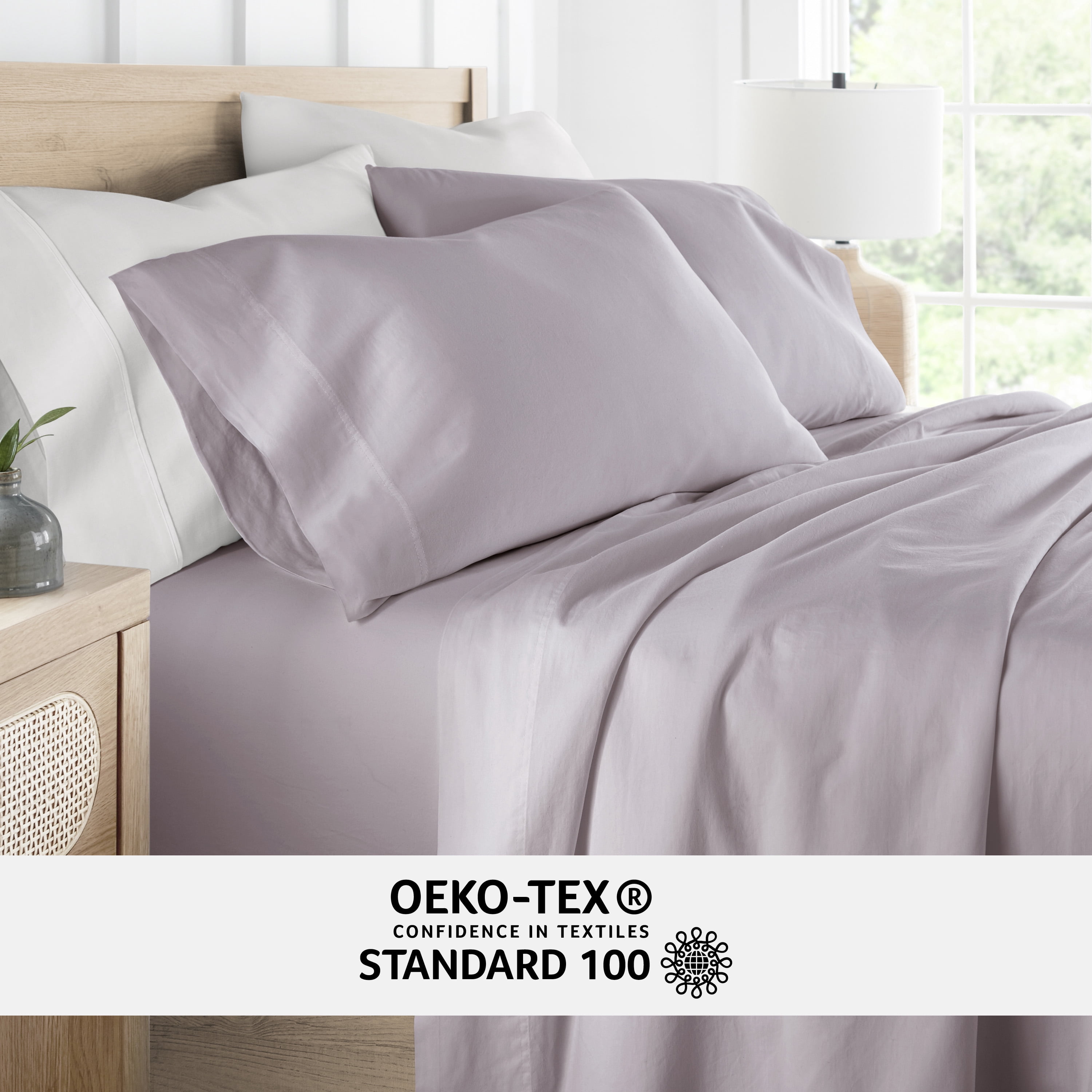 Noble Linens 300 Thread Count 4 Piece Cotton Sheet Set in Mauve ,Twin