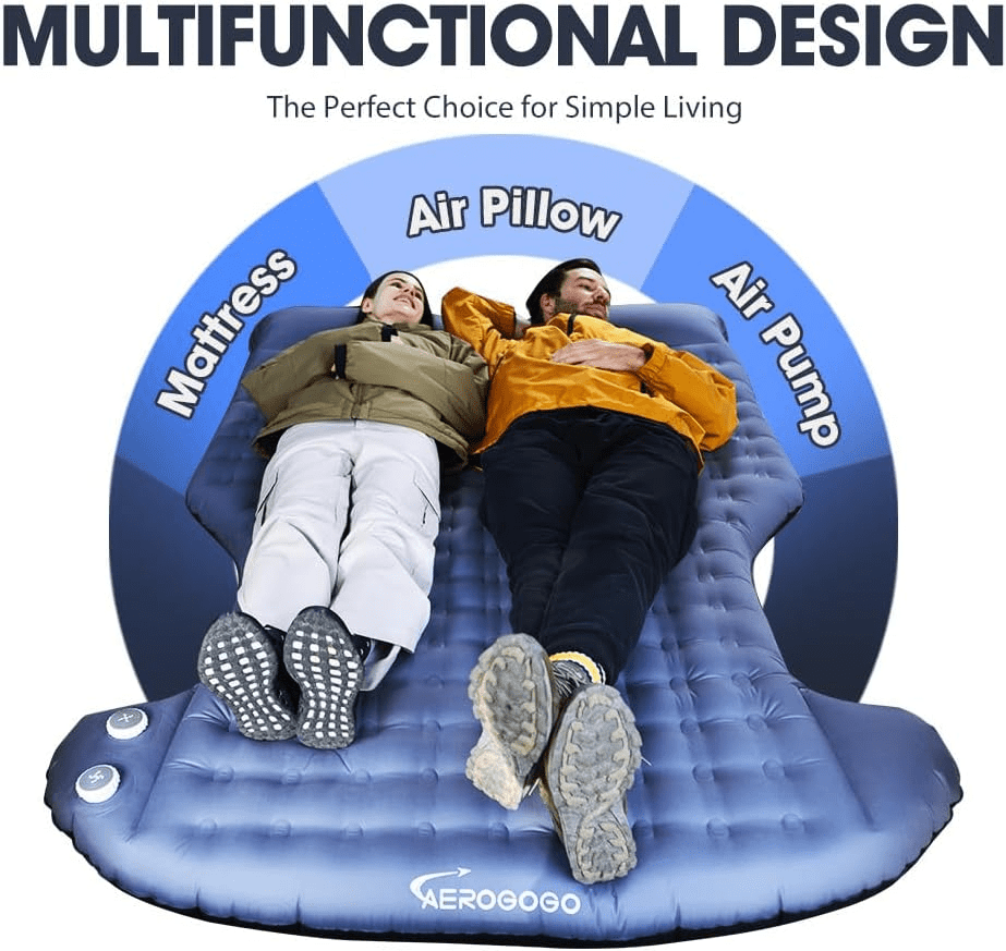 Aerogogo Tesla Model Y Mattress Self Inflating Model Y Bed One Click to Inflate/Deflate Max 5.5”Thick, Backpack Size, 2 Person