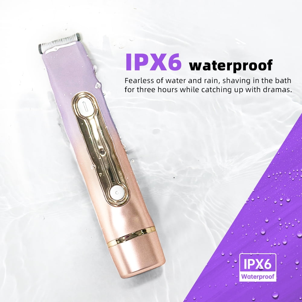 Welan Bikini Trimmer for Women,Cordless Wet/Dry Body Shaver for Trip,Cordless Body Shaver with Ceramic Blade, IPX7 Waterproof Lady Facial Razor, Portable Rechargeable Body Hair Trimmer for Face