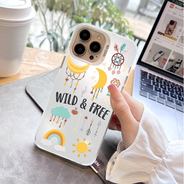 "Proteja su preciado iPhone con una funda plateada de doble capa con estampado de dibujos animados de alta calidad"