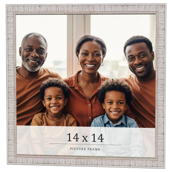 14x14 Frame White Real Wood Picture Frame Width 0.75 inches | Interior Frame Depth 0.5 inches |