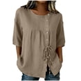 thumbnail image 2 of Uootdi Ruffle Trim Vests Women V Neck Sleeveless Button Front Casual Loose Lightweight Soft Comfy Summer Wear Tops Gift, 2 of 7