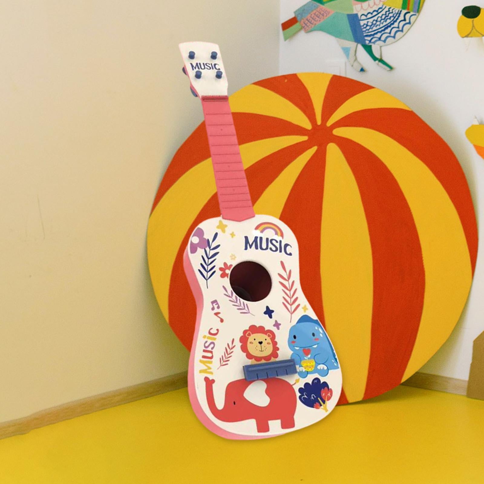 Rushawy Kids Toy Ukulele Beginner Preschool Compact Size Developmental Baby Toys for New pink
