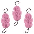 thumbnail image 4 of 3Pcs Bath Loofah Sponges Simple Design Bath Puffs Bath Loofah Balls Pink, 4 of 7