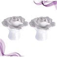 thumbnail image 4 of DEEPCRAFF 2Pcs White Ceramic Rose Drawer Knobs for Kitchen Cupboard Cabinet Pull Handles, 4 of 8