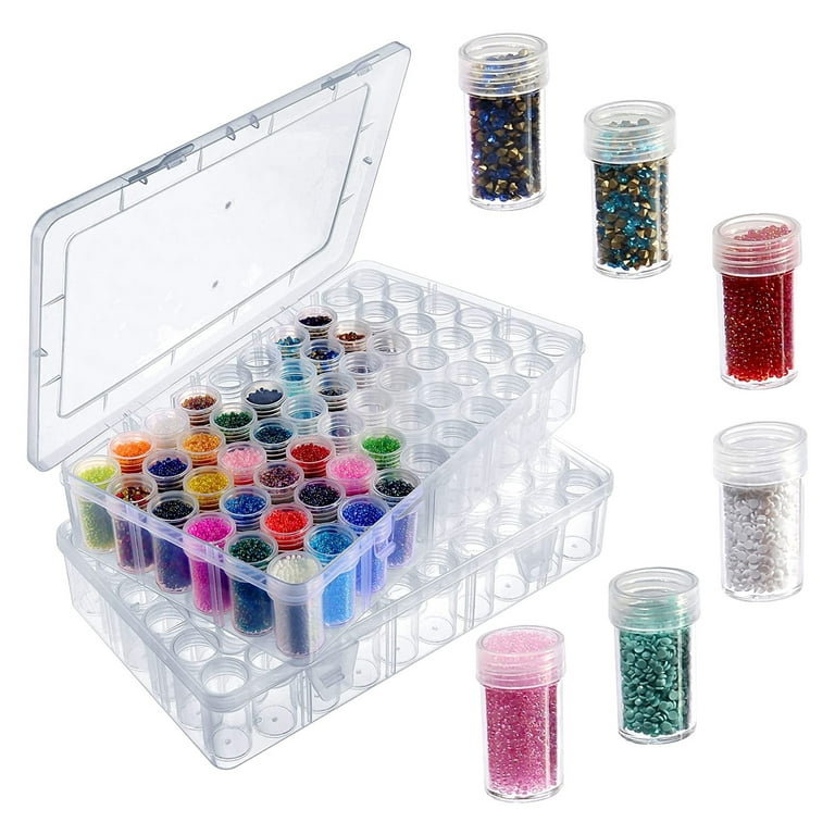 60pcs Grids Bead Organizer and Storage Diamond Painting Containers Portable  Plastic Case Box Arts Crafts Storage for Seeds Beads Sewing Cosmetic Nail  Glitter Powder Small Parts Rhinestones (Circular) - Yahoo Shopping