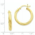 thumbnail image 2 of Sterling Silver Gold-flash plated Twist 25mm Hoop Earrings QE6669, 2 of 2