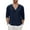 Navy, variant on MIXUE Mens T-Shirts Summer Solid Color V Neck Long Sleeve Casual Beach Pullover Tops T Shirts Activewear,Blue,XL