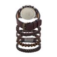 thumbnail image 3 of American Exchange Men's Faux Leather Analog Watch and 4 Piece Bracelet Set, Green Sunray/Cognac, 3 of 3