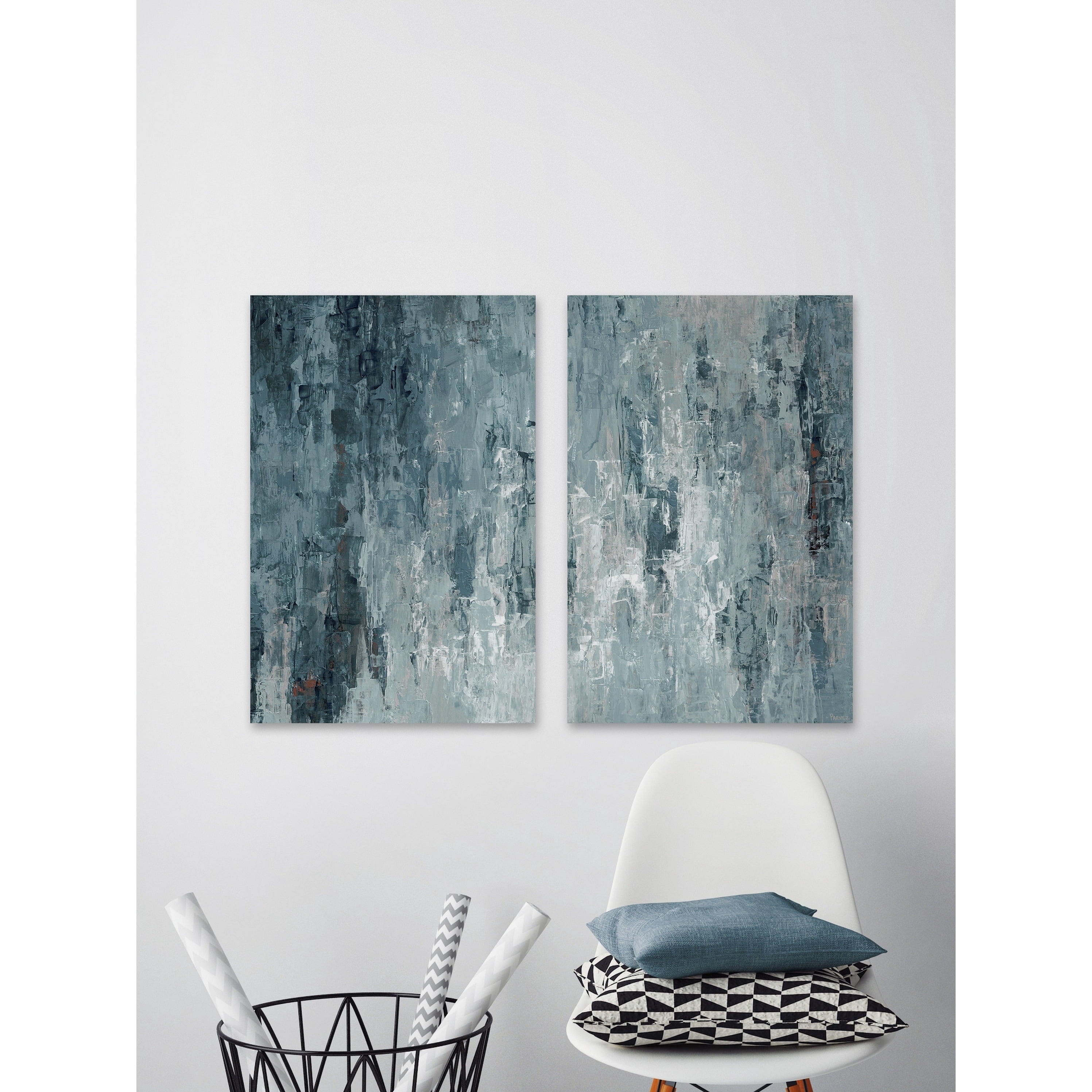 Tainted Dark Blues Diptych
