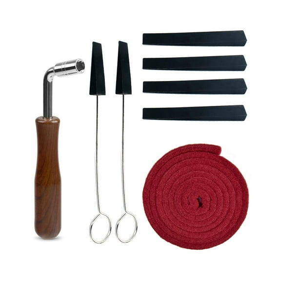 Piano Tuning Kit Piano Tuner Portable Piano Tuning Tools Incl Tuning Wrench Hammer Temperament Strip Mute Kit 8pcs/Set