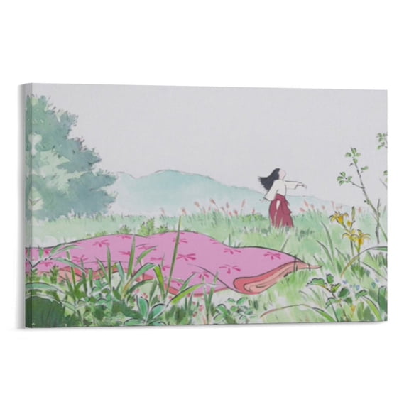 Anime The Tale of The Princess Kaguya Poster Room Aesthetic Poster Print Art Wall Painting Canvas Posters Gifts Modern Bedroom Decor 16x24inch(40x60cm)