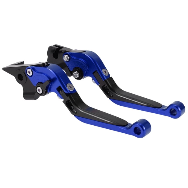 Palancas de freno y embrague largas y cortas para Yamaha MT-07 2014-2022, palanca de freno ajustable de motocicleta, aleación de aluminio, cabeza azul, mango negro, 1 par