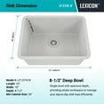 thumbnail image 6 of 23" x 18" Quartz Kitchen Sink, Single Bowl Sink, Drop-in Sink, Undermount Sink, Granite Kitchen Sink, Galaxy White Kitchen Sink, with Steel Grid and Basket Strainer Lexicon Platinum LP-2318-W, 6 of 9