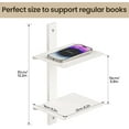 thumbnail image 4 of Floating Book Shelves for Wall, 6 Tier Invisible Floating Bookshelf, Vertical Spine Book Tower, Wall Mounted & Space Saving, Heavy Duty Metal Book Organizer for Home Office, 3 Pack White, 4 of 13