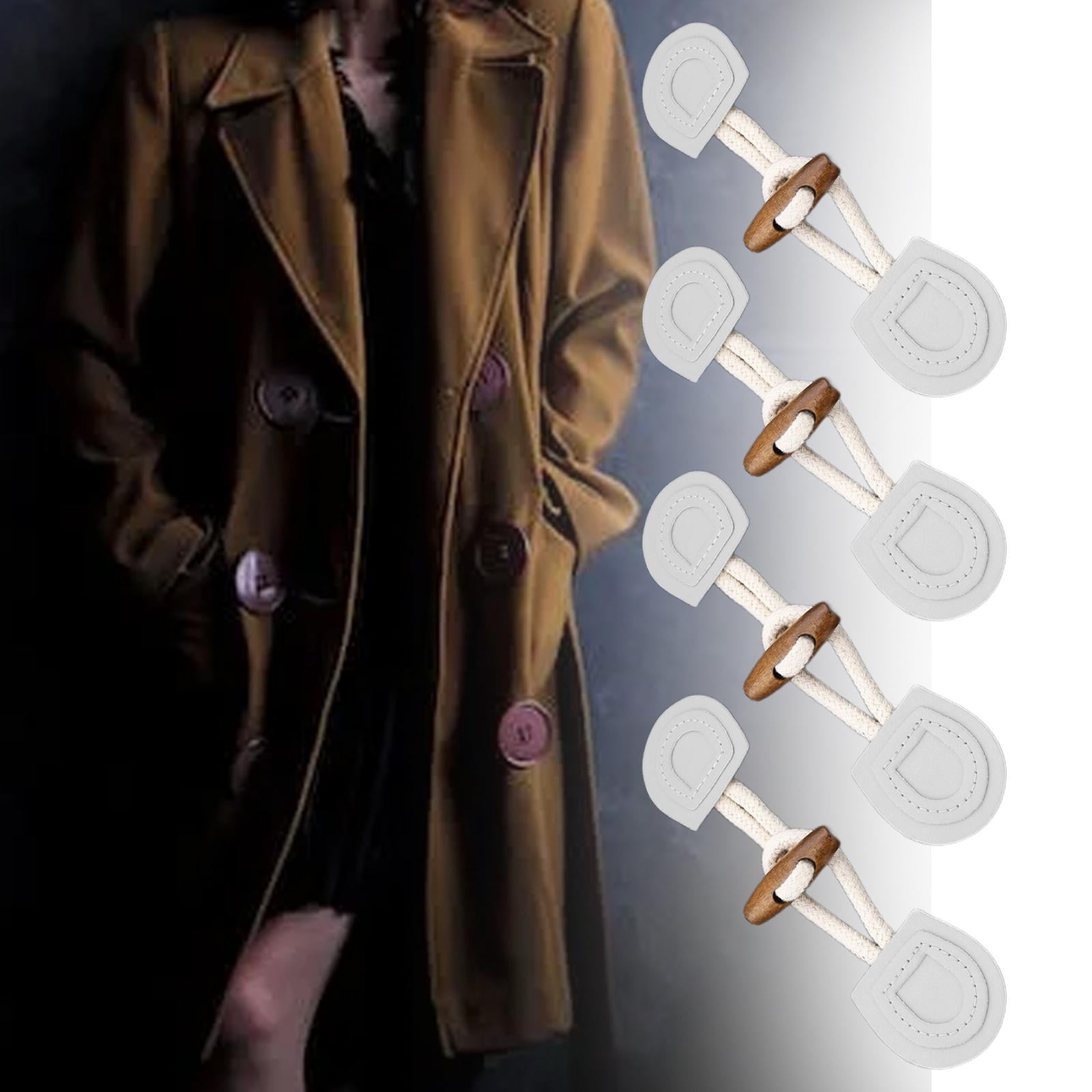 bamutech PU Leather Sew- Bone Toggle Buttons Toggle Buttons for Coats  Toggle Buttons Sewing on Toggles Closures
