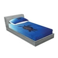 thumbnail image 2 of Ambesonne Ocean Fitted Sheet & Pillow Sham Set, Sea Turtle in Deep Sea, Twinxl, Aqua Navy Brown, 2 of 2