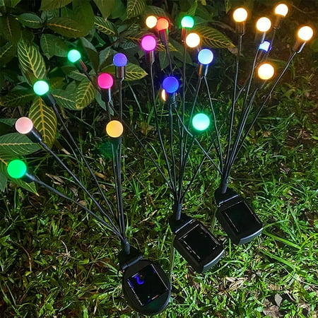 

Retrok 2x Solar Powered Garden Firefly Lights 8 LED Starburst Swaying fairy Light IP65 Waterproof Outdoor Decorative Path Lights Auto On/Off Bulbs for Patio Backyard （Multicolor）