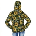 thumbnail image 4 of Cauagu Sunflowers Print Sun Protection Jacket for Teen,Full-Zipper Long Sleeve Sun Shirts with Pockets UV Hoodie Shirts Outdoor Athletic Jacket-Large, 4 of 7