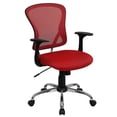 thumbnail image 1 of Scranton & Co Chaise de Bureau Moderne en Tissu Maillé à Dossier Mi-Haut, Rouge, 1 of 8