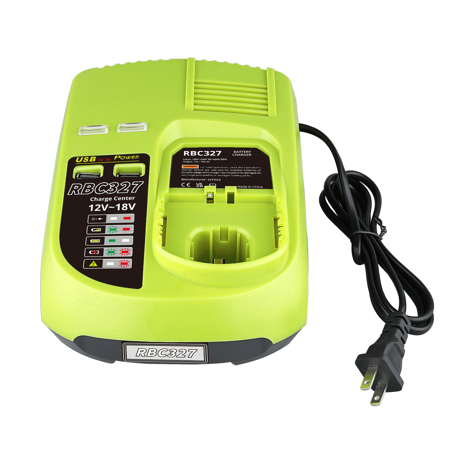 2 Pack P102 18V 3.6Ah for Ryobi Battery  + P117 12V-18V Charger Combo Compatible with P100 P102 P108 P109 for Lithium-Ion/NiCad/NiMh