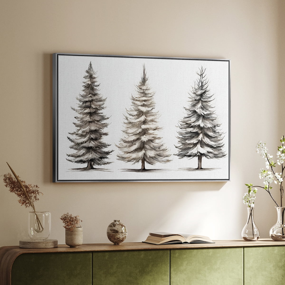 Vintage Landscape-CXCIV By Wexford Home Framed in Silver Wood Gallery Wrapped Canvas 27 in. x 41 in.