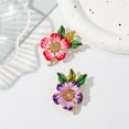 thumbnail image 3 of Soumake Women Brooch Enamel Flower Dripping Oil Anti-slip Wear-resistant Suit Coat Collar Hat Scarf Decoration Clothes Pin Prom Party Garment Jewelry, 3 of 7