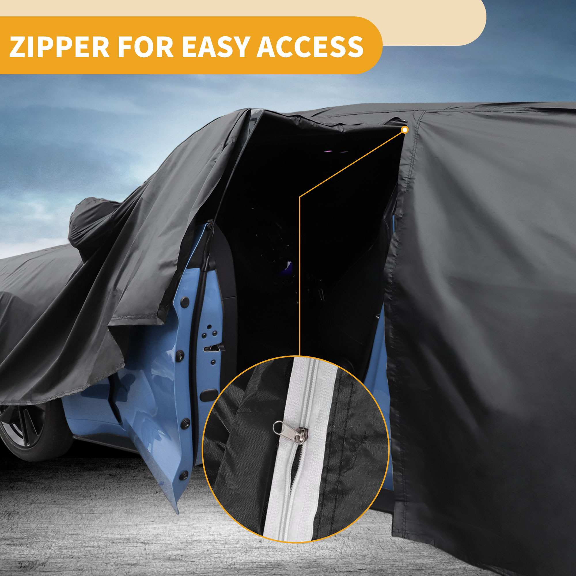 Unique Bargains Durable Waterproof Car Cover Black ["for Chevrolet Tahoe"]