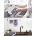 thumbnail image 5 of Navy Blue Pine Leaves Kitchen Dish Towels for Drying Dishes Set of 3, Abstract Art Geometric Gray Plaid Waffle Weave Microfiber Hand Tea Bathroom Towels Quick Dry & Absorbent Towel 15.7x23.6, 5 of 7