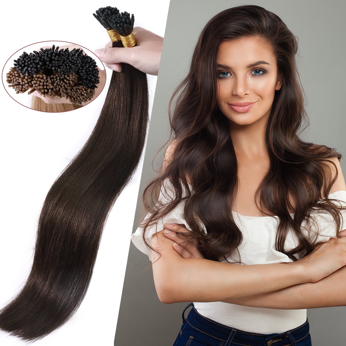 SEGO I Tip Hair Extensions Human Hair Highlight Remy Straight Ombre Stick Tip  Keratin Real Human Hair Extensions 