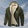 thumbnail image 2 of FEIFLY Men's Heavyweight Plush Windproof Zip Up Outerwear Jackets Long Sleeve Warm Hooded Sweatshirt Outerwear Coats, 2 of 3