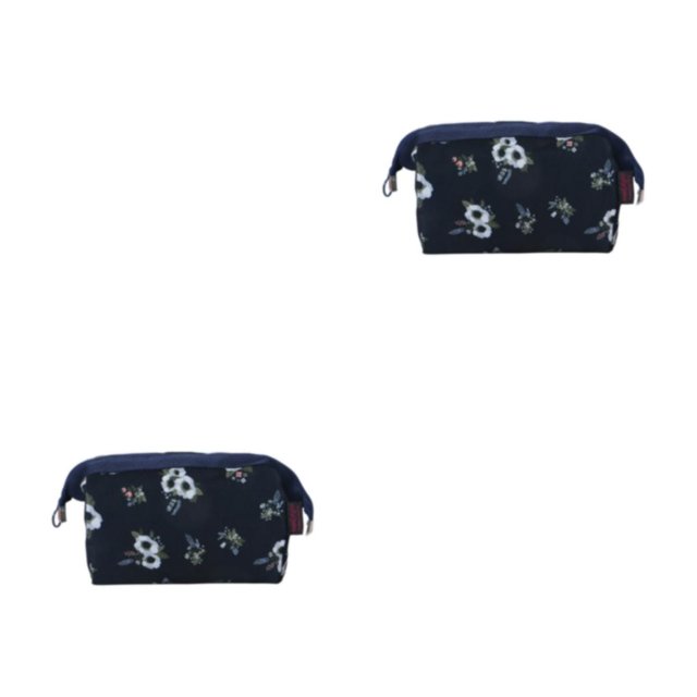 Guardurnaity El poliéster lleva cómodamente los cosméticos con un elegante organizador de viaje. La lona es resistente y duradera. Flores Negras 2Conjunto