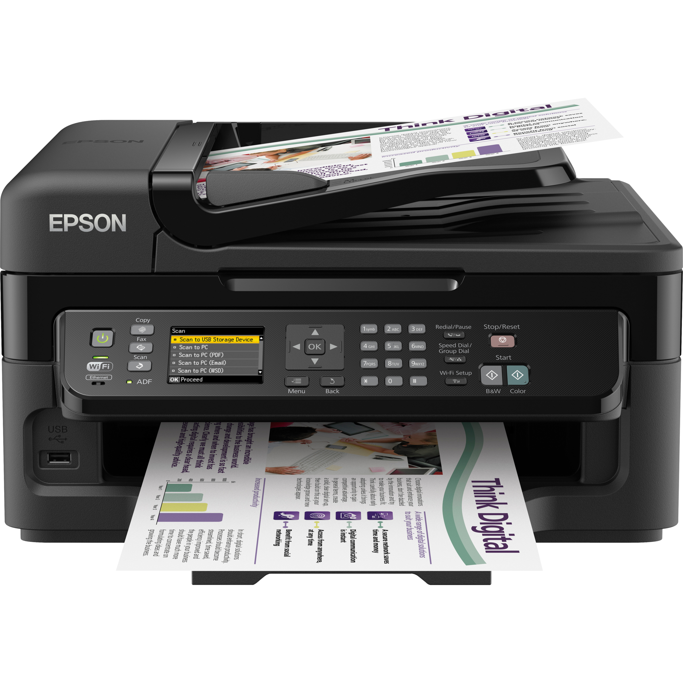 Epson WorkForce WF-2540 Wireless Inkjet Multifunction Printer, Color - image 3 of 4
