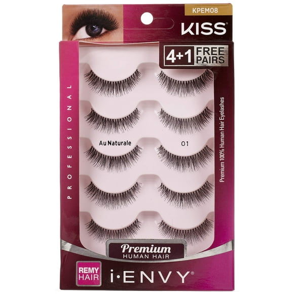 Pestañas Kiss I Envy Au Naturale (KPEM08), 5 pares