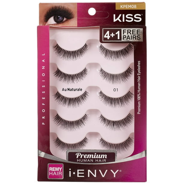 Pestañas Kiss I Envy Au Naturale (KPEM08), 5 pares