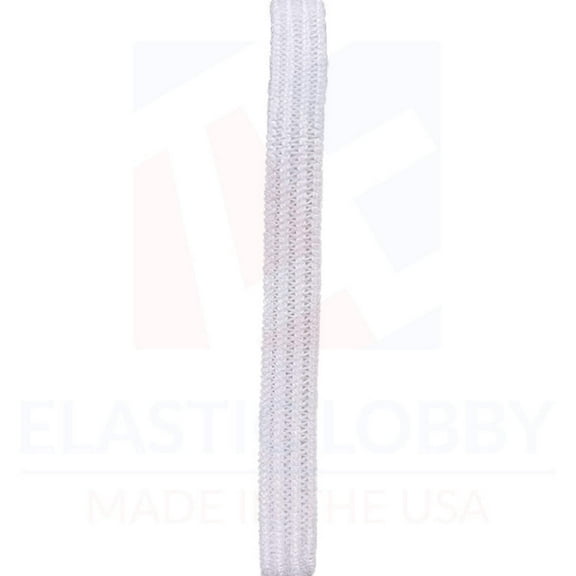1/4" (6mm) Latex-Free White Knitted Elastic - US Made - 5 yards