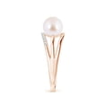 thumbnail image 3 of ANGARA Japanese Akoya Cultured Pearl Triple Split Shank Ring in 14K Rose Gold for Women | June Birthstone, Birthday, Anniversary, Jewelry Gift for Women | Pearl Ring, 3 of 9
