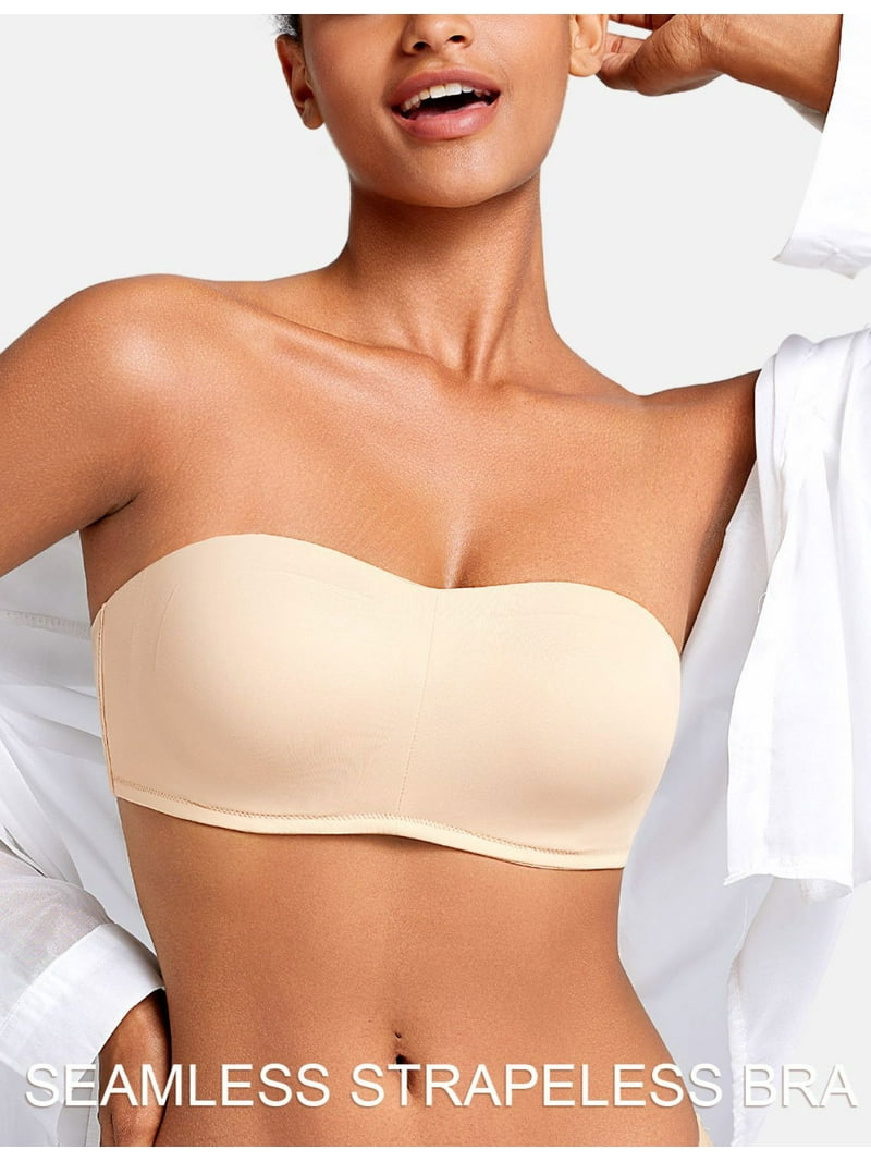 YANDW Women's Strapless Bandeau Bra Plus Sizes Underwire Seamless Bras Beige,36C - Walmart.com YANDW Women's Strapless Bandeau Bra Plus Sizes Underwire Seamless Bras Beige,36C - Walmart.com