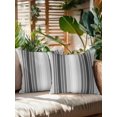 thumbnail image 2 of Outdoor Pillows Waterproof, Gray Vertical Stripes Bedding Throw Pillows with Insert for Couch Sofa Bed, Retro Simple Neutral Abstract Lines 18x18 Inch Pillowcases Decorative Patio Pillow Set of 2, 2 of 8
