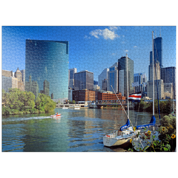 MyPuzzle - Chicago Skyline, Illinois, USA - Premium 1000 Piece Jigsaw Puzzle for Adults