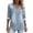 Silver-Tops, variant on Womens V Notch Neck Denim Shirts 3/4 Sleeve Rolled Cuff Blouses Daily Wear Casual Tops Silver L