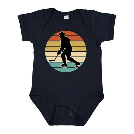 

Inktastic Hockey Player Retro Sunset Gift Baby Boy or Baby Girl Bodysuit