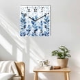 thumbnail image 3 of Blue Leaf Wooden Wall Clock Silent Non Ticking, Watercolor Country Plant Monochrome Branch Square Wall Clocks Battery Operated, Decor Clock for Home Office, Living Room, Kitchen, 12 Inch, 3 of 9