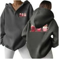 thumbnail image 1 of WEAIXIMIUNG Robe Sweat-Shirt pour Femmes Manches Courtes et Mode Hiver Sweat à Capuche Imprimé Sans Poches, 1 of 5