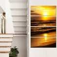 thumbnail image 1 of Bright Yellow Sunset over Dark Sea - Beach Photo Canvas Print, 1 of 3